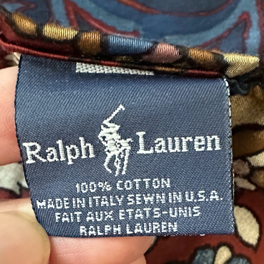 Ralph Lauren Navy and Burgundy Floral Paisley Maxi Sheet King size Brentford - Picture 2 of 6